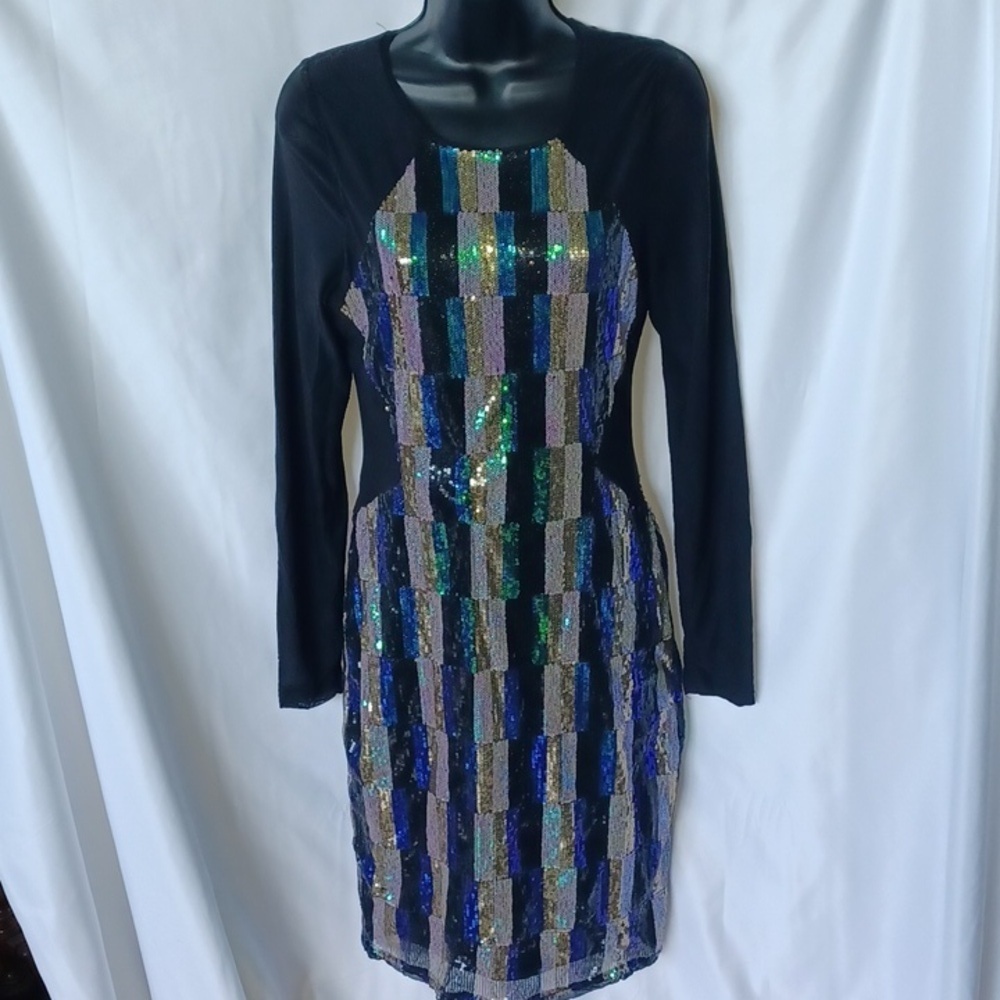Katia sequin dress, side sheer panels